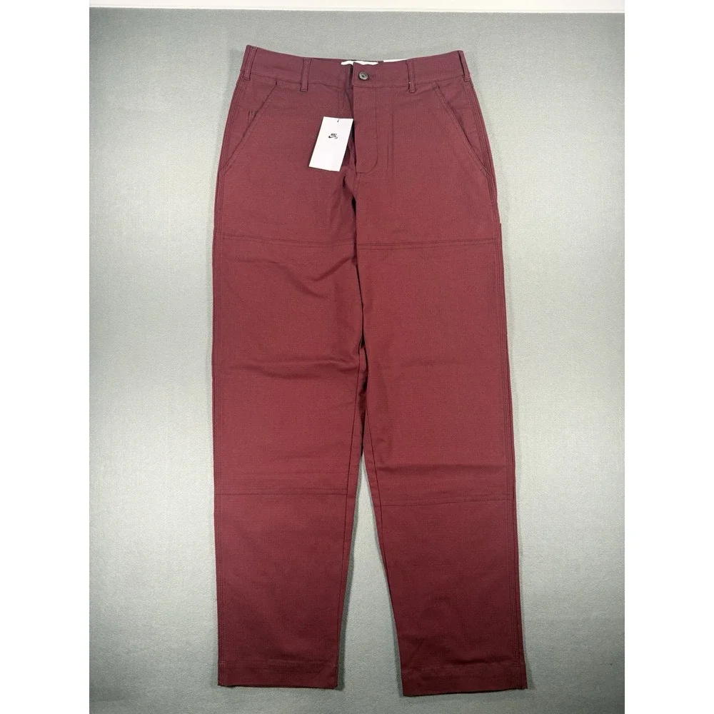 Nike SB Double Knee Skateboarding Carpenter Utility Pants Maroon Mens Size 28x30